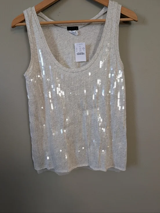 NWT J Crew Sequined Sleeveless Blouse - Picture 1 of 3
